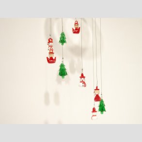 Julepynt - Glas Uro - Med 9 stk Sm Julefigurer - 50cm