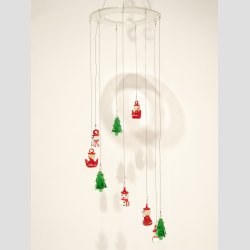 Julepynt - Glas Uro - Med 9 stk Sm Julefigurer - 50cm