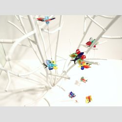 Uro Med Sommerfugle - 9 Stk Glas Sommerfugle P en Lang Stltrd - 3cm/60cm