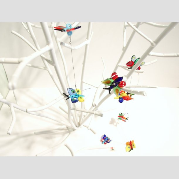 Uro Med Sommerfugle - 9 Stk Glas Sommerfugle P en Lang Stltrd - 3cm/60cm ID Deko1