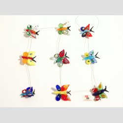 Uro Med Sommerfugle - 9 Stk Glas Sommerfugle P en Lang Stltrd - 3cm/60cm