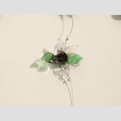 Uro Med Blomster -  Et St er med 9 Stk Glas Blomster P en Stltrd - 3cm/60cm