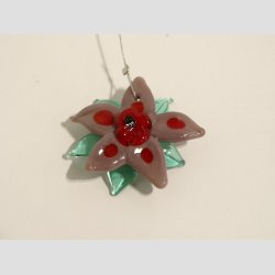 Uro Med Blomster -  Et St er med 9 Stk Glas Blomster P en Stltrd - 3cm/60cm