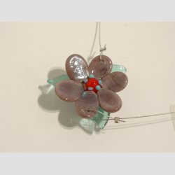 Uro Med Blomster -  Et St er med 9 Stk Glas Blomster P en Stltrd - 3cm/60cm