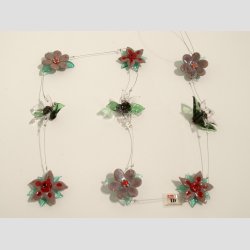 Uro Med Blomster -  Et St er med 9 Stk Glas Blomster P en Stltrd - 3cm/60cm