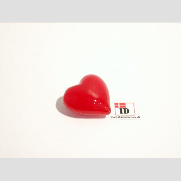 Hjerter - Rd Glas Mini Hjerter - 3cm R&oslash;d
