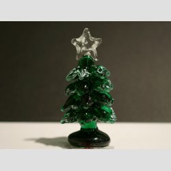 Juletr - I Glas Med Selvlysende Top - 6cm - 1 St Med 2 Asst