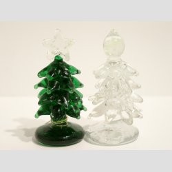 Juletr - I Glas Med Selvlysende Top - 6cm - 1 St Med 2 Asst