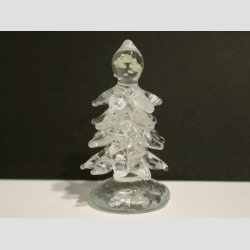 Juletr - I Glas Med Selvlysende Top - 6cm - 1 St Med 2 Asst