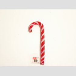 Juledekorationer - Hndlavet Glas Slik Stok - Rd/Hvid Striber - 8cm