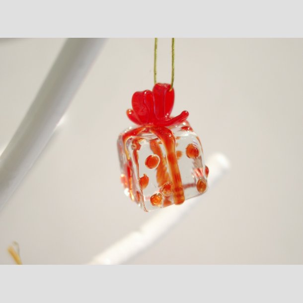 Julepynt - Hngende Glas Mini Julepynt - 3cm R&oslash;d