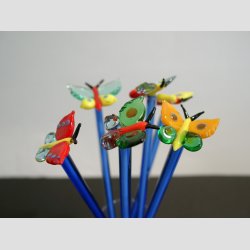 Dekoration / Drinkspinde - Sommerfugle - 18cm - 1 St 6 Asst.