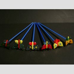 Dekoration / Drinkspinde - Sommerfugle - 18cm - 1 St 6 Asst.