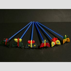 Dekoration / Drinkspinde - Sommerfugle - 18cm - 1 St 6 Asst.