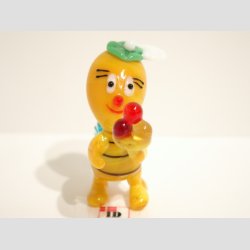 Glaskunst - Frk. Bi - Gul Med Grn Hat/Blomster - 6cm - Eller 1 st Hr. &amp; Fr. Bi