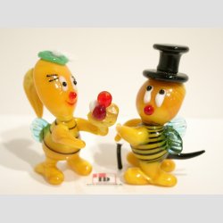 Glaskunst - Hr. Bi og Frk. Bi - 1 St 2 Asst. - 6-7cm