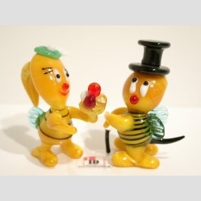 Glaskunst - Hr. Bi og Frk. Bi - 1 St 2 Asst. - 6-7cm