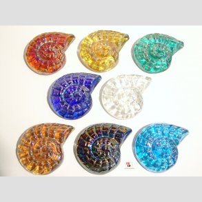 Strandskaller - Glas Strandskaller -  Skindende 8 Farver - 10cm