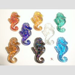 Glaskunst - Glas Shest - 8 Skindende Farver - 12cm