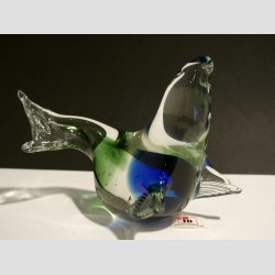 Glaskunst - Glas Sl - Klar/Bl/Grn - 12cm