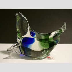 Glaskunst - Glas Sl - Klar/Bl/Grn - 12cm