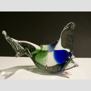 Glaskunst - Glas Sl - Klar/Bl/Grn - 12cm