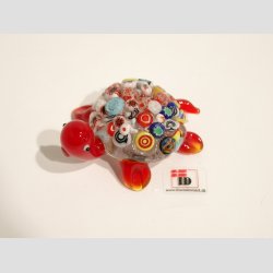 Skildpadde Glas - Tykke - Med Millefiori Stykker - 6cm
