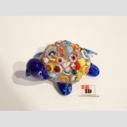 Skildpadde Glas - Tykke - Med Millefiori Stykker - 6cm