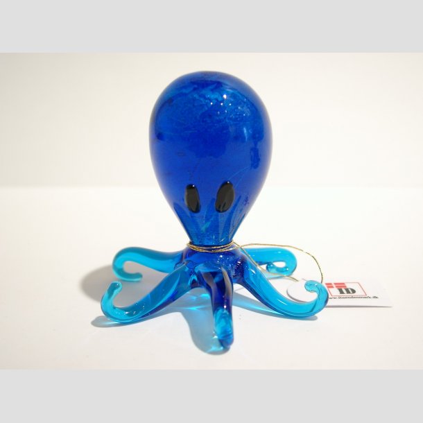 Dyrefigur - Glas Blksprutte - Hj Rund Med Slv - 6cm Bl&aring;