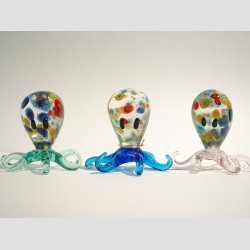 Glas Blksprutte - Hj Rund Med Millefiori Blomster - 6cm