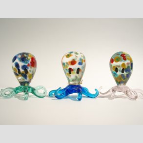 Glas Blksprutte - Hj Rund Med Millefiori Blomster - 6cm