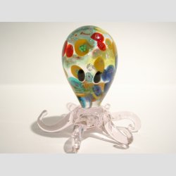 Glas Blksprutte - Hj Rund Med Millefiori Blomster - 6cm