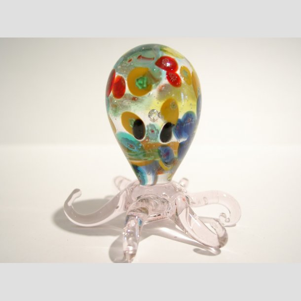 Glas Blksprutte - Hj Rund Med Millefiori Blomster - 6cm Lyser&oslash;d