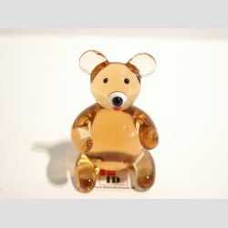 Glasdyr - Glas Bjrn - Lysebrun - 5cm