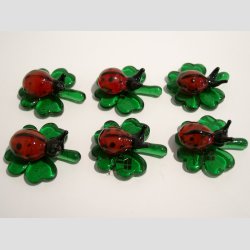 Mariehne p Firklver I Glas - Mini - 3cm