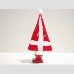 Glaskunst - Glas Sejlskib - Dansk Flag Spiler - 8-10cm