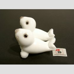 Babysler - 2 Hvide Sammen - 3,5cmx5,5cm