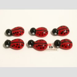 Mariehne - Tiny Mini i Glas - Rd/Sort - 2cm