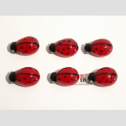 Marieh�ne - Glas Mini Marieh�ner - R�d/Sort - 3cm