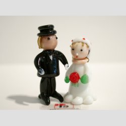 Brud &amp; Brudgom - Glas Figur - 3-4cm