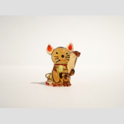 Glasdyr - Mini Kat - 6 Farver - 3cm