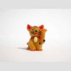 Glasdyr - Mini Kat - 6 Farver - 3cm