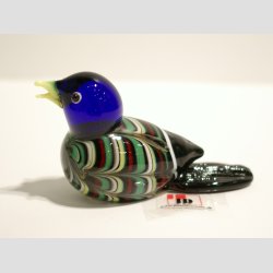 Glas Fugle - Stribede Glas Fugle - 6 Farver - 7cm