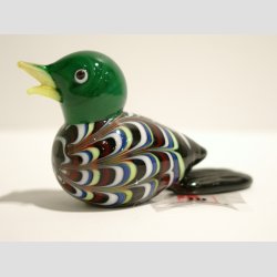 Glas Fugle - Stribede Glas Fugle - 6 Farver - 7cm