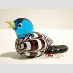 Glas Fugle - Stribede Glas Fugle - 6 Farver - 7cm
