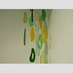 Glaskunst Mobil Uro - Rund hngende - Grn Serie - 21stk Glas - 90cm