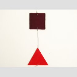 Glaskunst Uro - 1 St med 10 Glas Stykker - i Lang Mix Farve Serie - L125cm