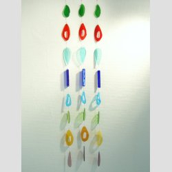 Glaskunst Uro - 8 Stykker Glas - I Lang Mix Farve Serie - 100cm