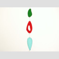 Glaskunst Uro - 8 Stykker Glas - I Lang Mix Farve Serie - 100cm