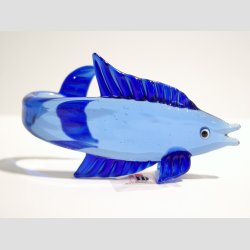 Fisk - Glas Fisk med Buet Hale - 9cm